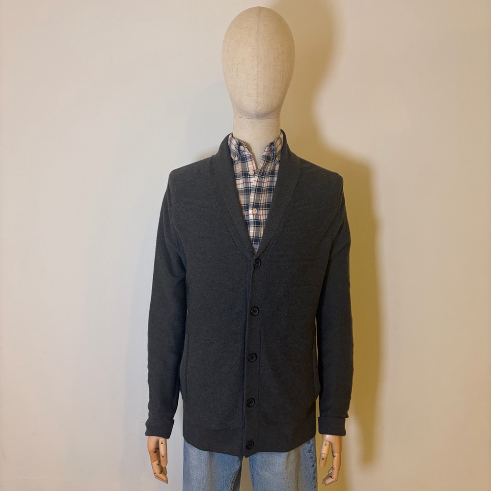 Claiborne Charcoal Grey Shawl Collar Cardigan - Size L